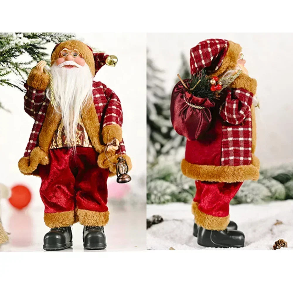 Christmas Decoration for Home Santa Claus Plush Doll 30cm Navidad Party Decor Xmas Ornaments New Year Gift
