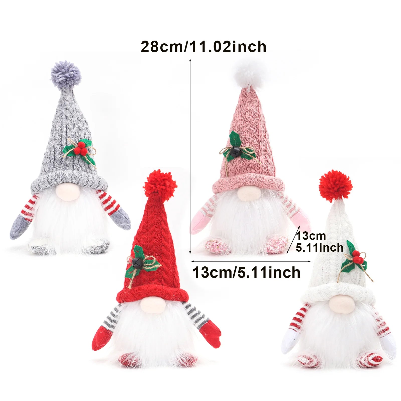 1~4pcs 2025 Christmas Doll Elf Knitted Gnome with Led Night Light Christmas Decorations for Home Xmas Navidad New Year 2025 Gift