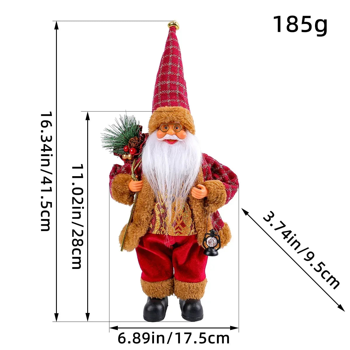 Christmas Decoration for Home Santa Claus Plush Doll 30cm Navidad Party Decor Xmas Ornaments New Year Gift