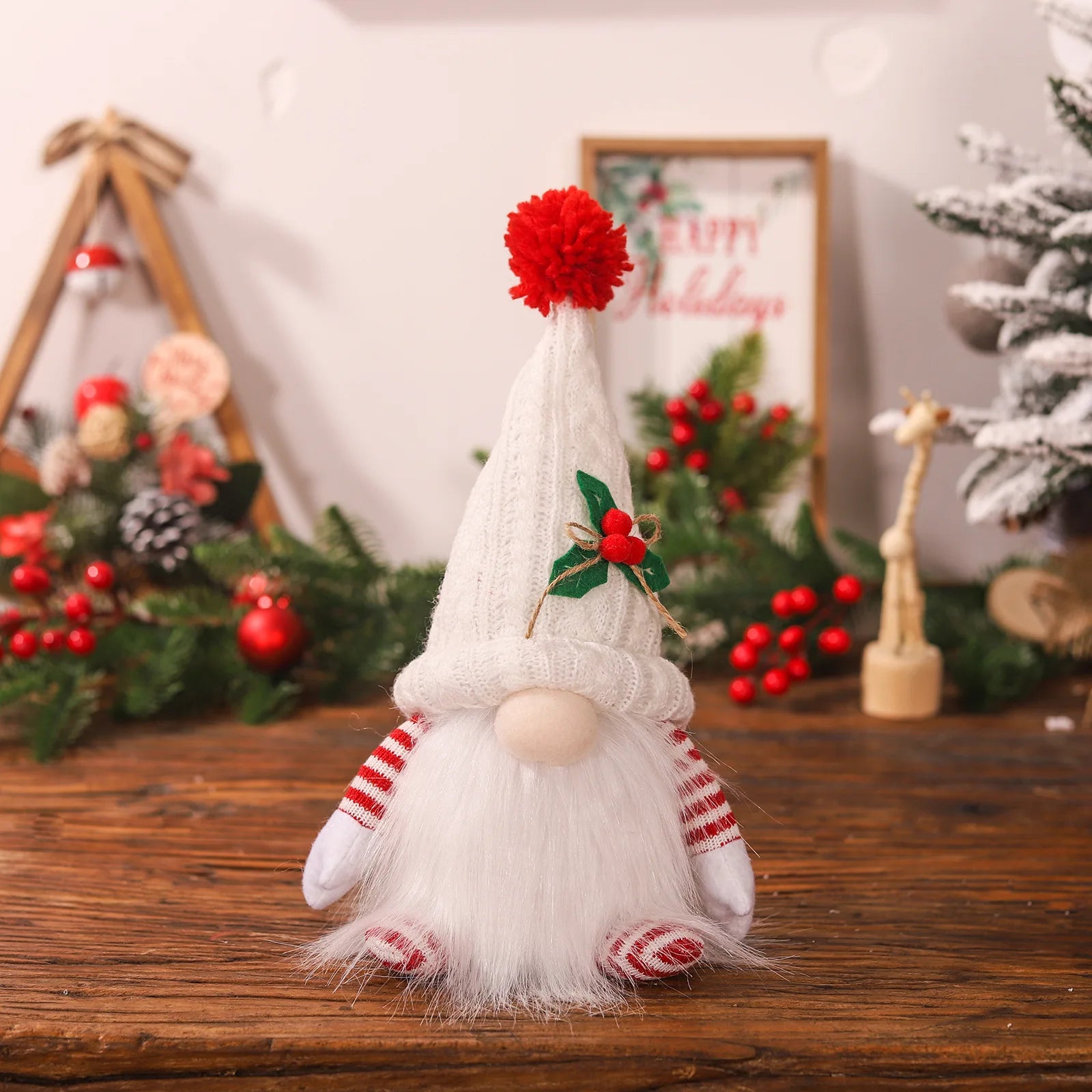 1~4pcs 2025 Christmas Doll Elf Knitted Gnome with Led Night Light Christmas Decorations for Home Xmas Navidad New Year 2025 Gift