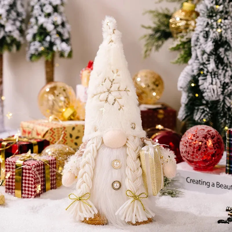 1~4pcs 2025 Christmas Doll Elf Knitted Gnome with Led Night Light Christmas Decorations for Home Xmas Navidad New Year 2025 Gift