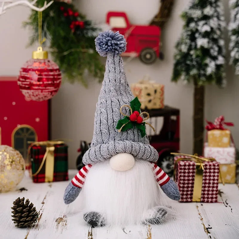 1~4pcs 2025 Christmas Doll Elf Knitted Gnome with Led Night Light Christmas Decorations for Home Xmas Navidad New Year 2025 Gift