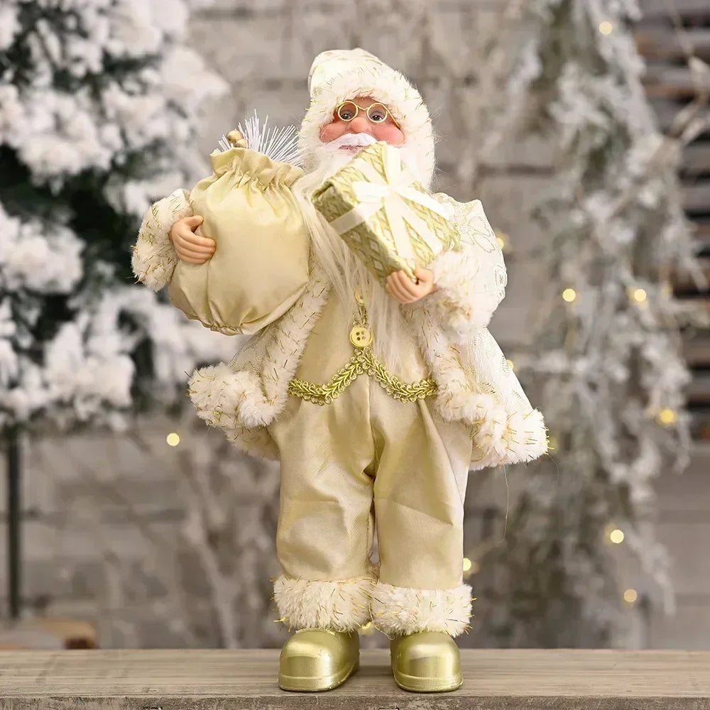 Christmas Decoration for Home Santa Claus Plush Doll 30cm Navidad Party Decor Xmas Ornaments New Year Gift
