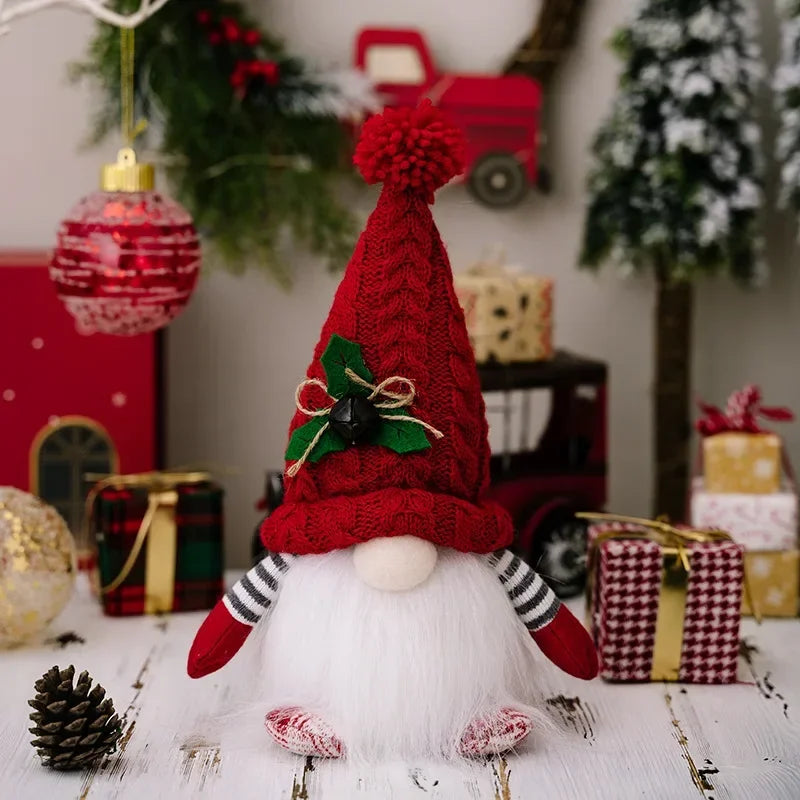 1~4pcs 2025 Christmas Doll Elf Knitted Gnome with Led Night Light Christmas Decorations for Home Xmas Navidad New Year 2025 Gift
