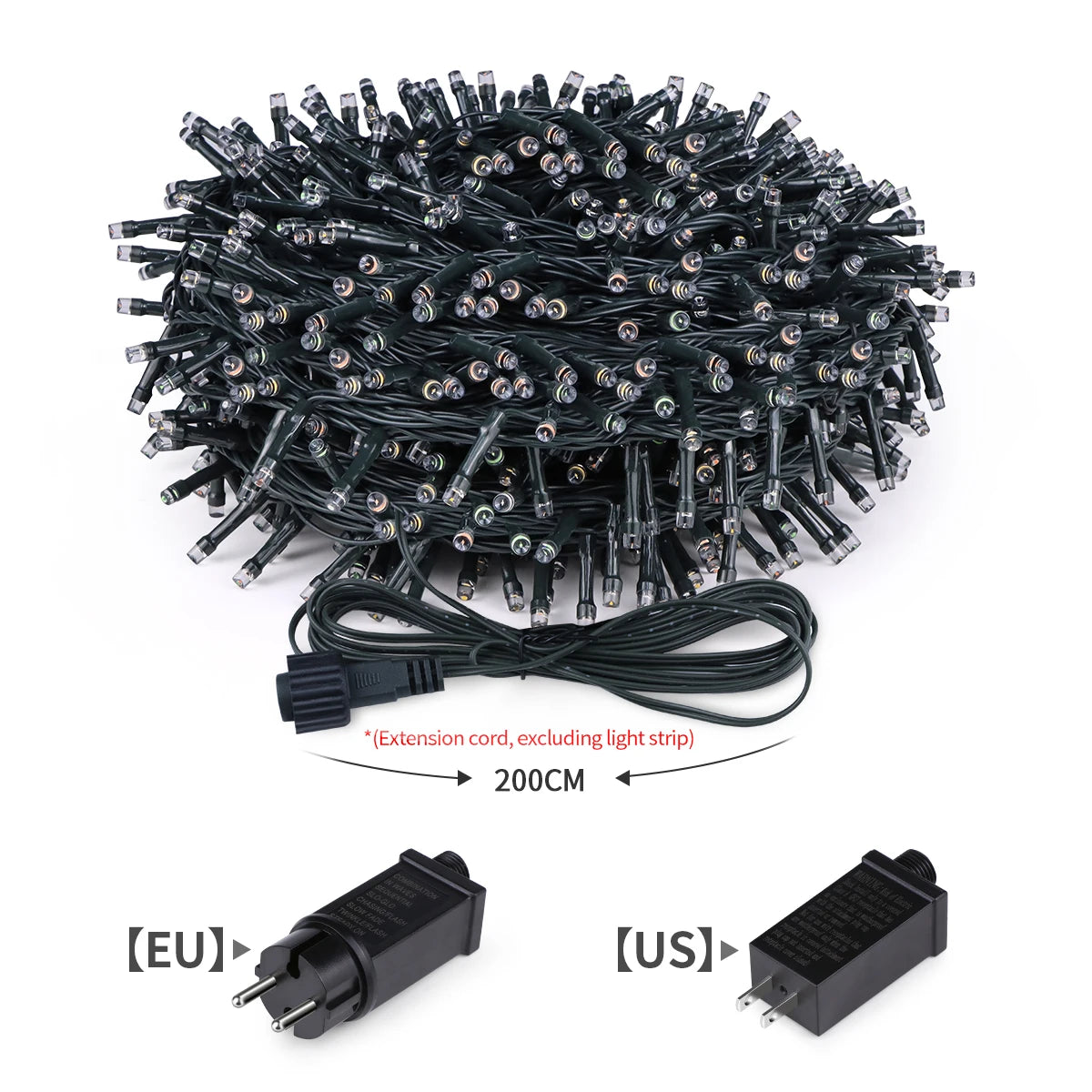 Waterproof Christmas Decoration LED String Lights, 24V EU/US Plug, Fairy Lights Garland for Outdoor Garden Room Decor