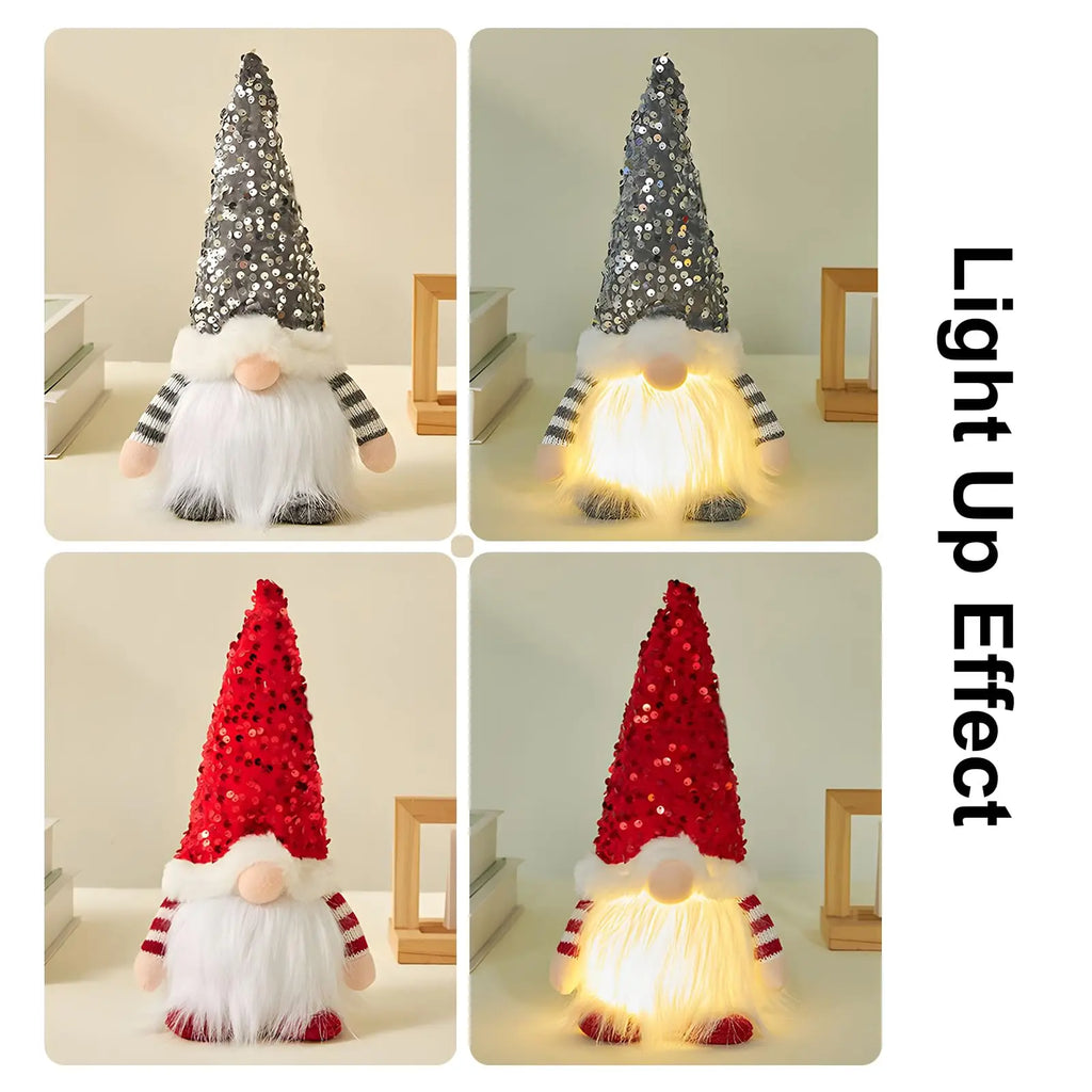1~4pcs 2025 Christmas Doll Elf Knitted Gnome with Led Night Light Christmas Decorations for Home Xmas Navidad New Year 2025 Gift
