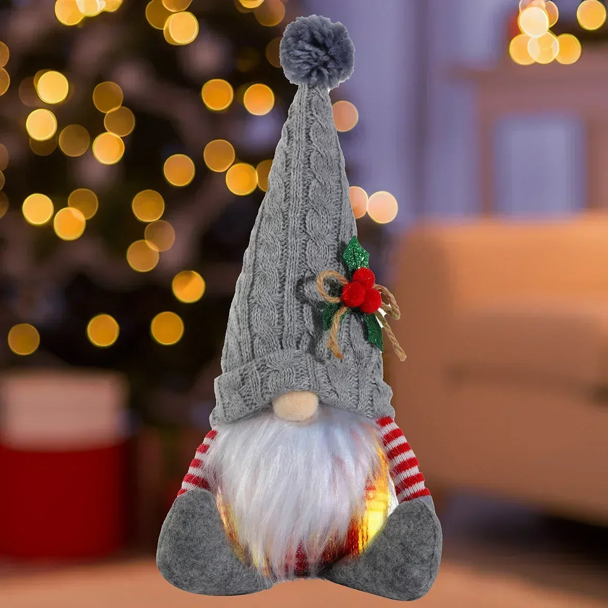 1~4pcs 2025 Christmas Doll Elf Knitted Gnome with Led Night Light Christmas Decorations for Home Xmas Navidad New Year 2025 Gift