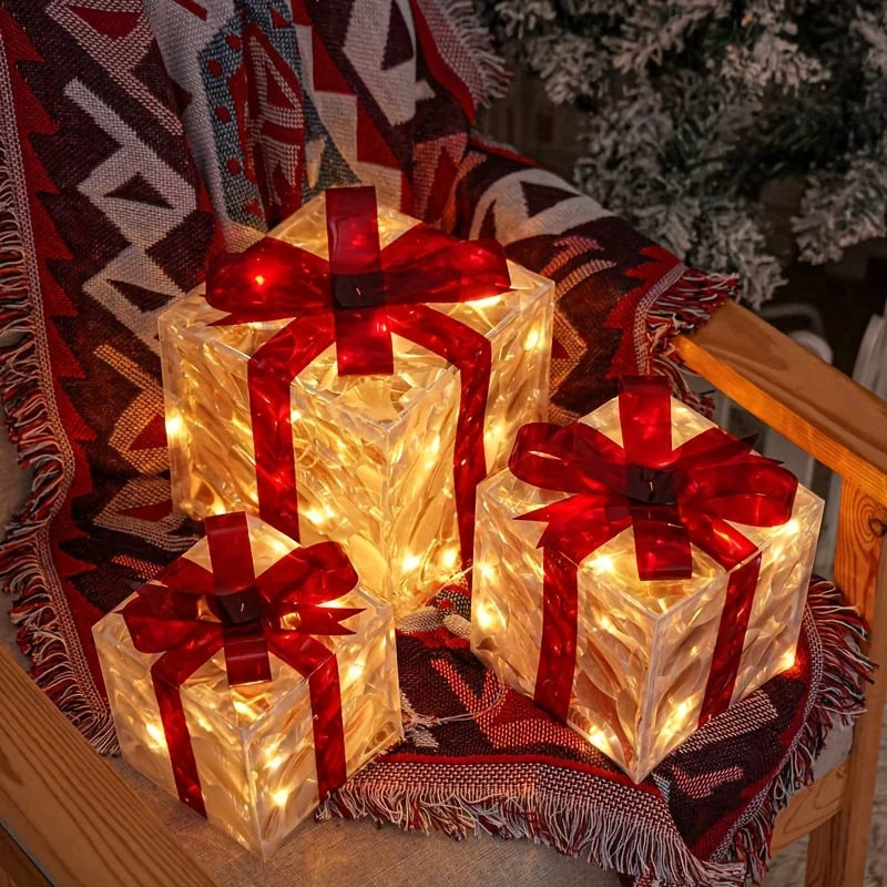 Glowing ChristmasGift Boxes, light up your home with holiday magic