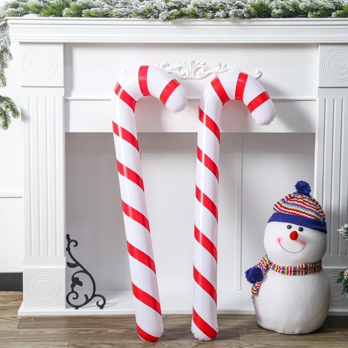 Xmas Candy Cane Stick Christmas Candy Cane Stick Inflatable Balloon 2025 Christmas Decoration Xmas Decorations For Home 10/1PCS