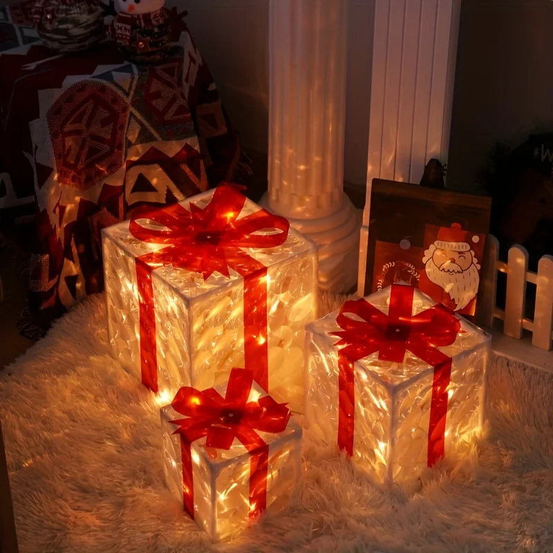 Glowing ChristmasGift Boxes, light up your home with holiday magic