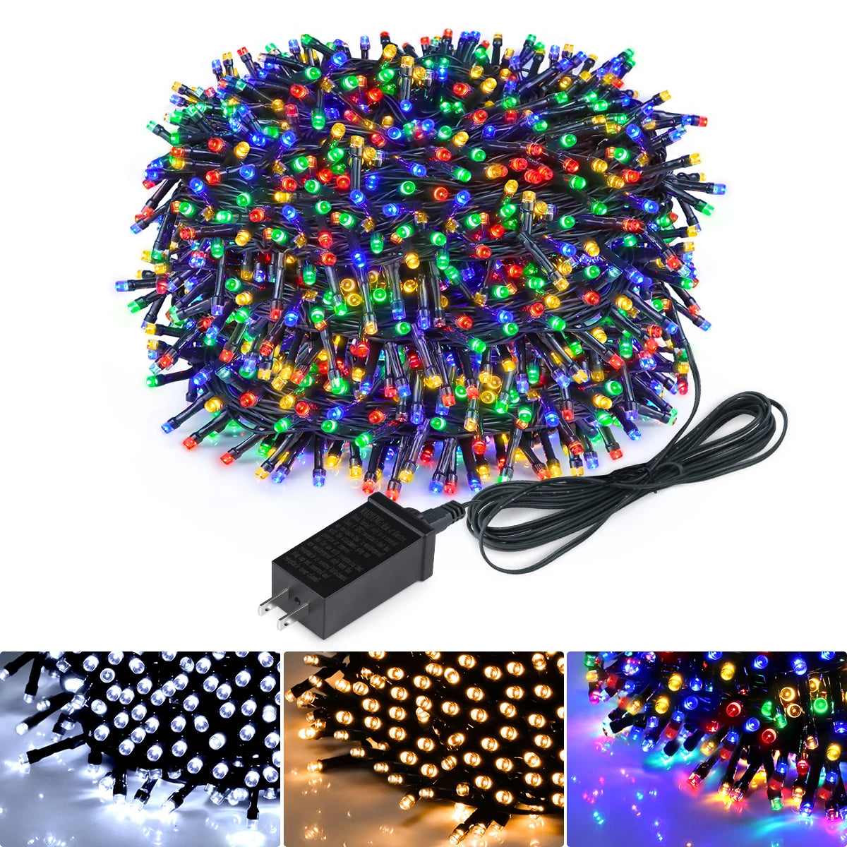 Waterproof Christmas Decoration LED String Lights, 24V EU/US Plug, Fairy Lights Garland for Outdoor Garden Room Decor