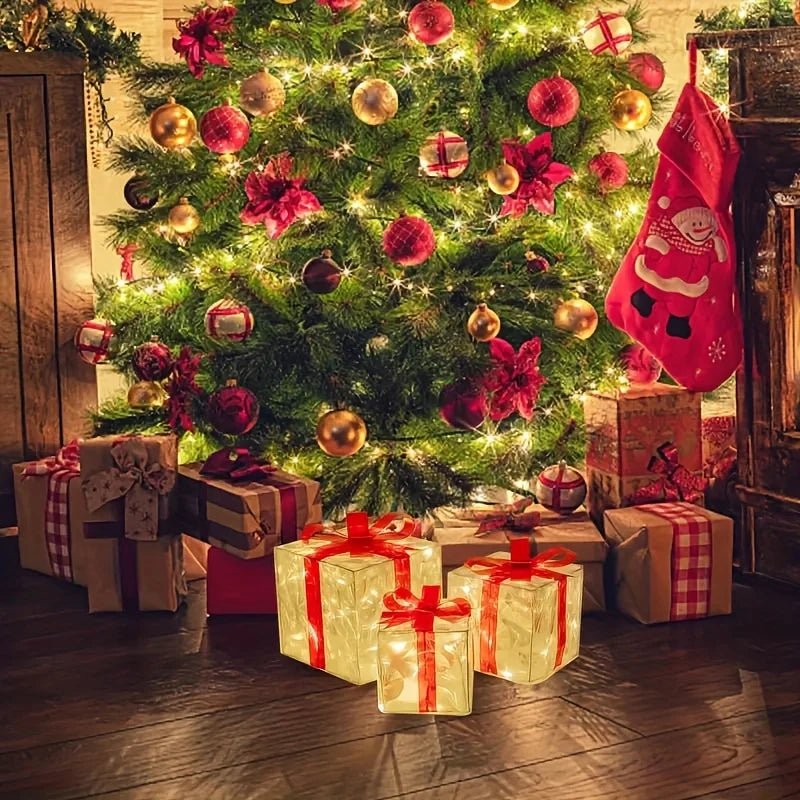 Glowing ChristmasGift Boxes, light up your home with holiday magic