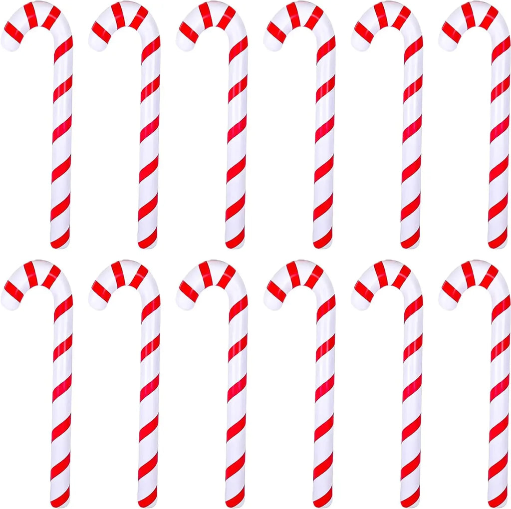 Xmas Candy Cane Stick Christmas Candy Cane Stick Inflatable Balloon 2025 Christmas Decoration Xmas Decorations For Home 10/1PCS
