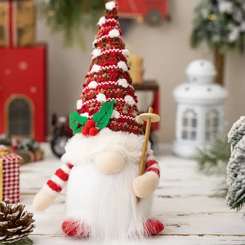 1~4pcs 2025 Christmas Doll Elf Knitted Gnome with Led Night Light Christmas Decorations for Home Xmas Navidad New Year 2025 Gift
