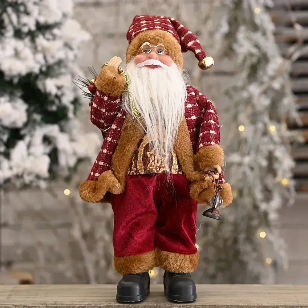 Christmas Decoration for Home Santa Claus Plush Doll 30cm Navidad Party Decor Xmas Ornaments New Year Gift